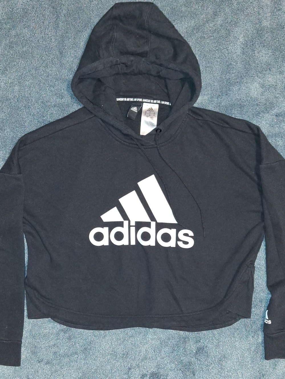 adidas Black Hoodie with White Logo